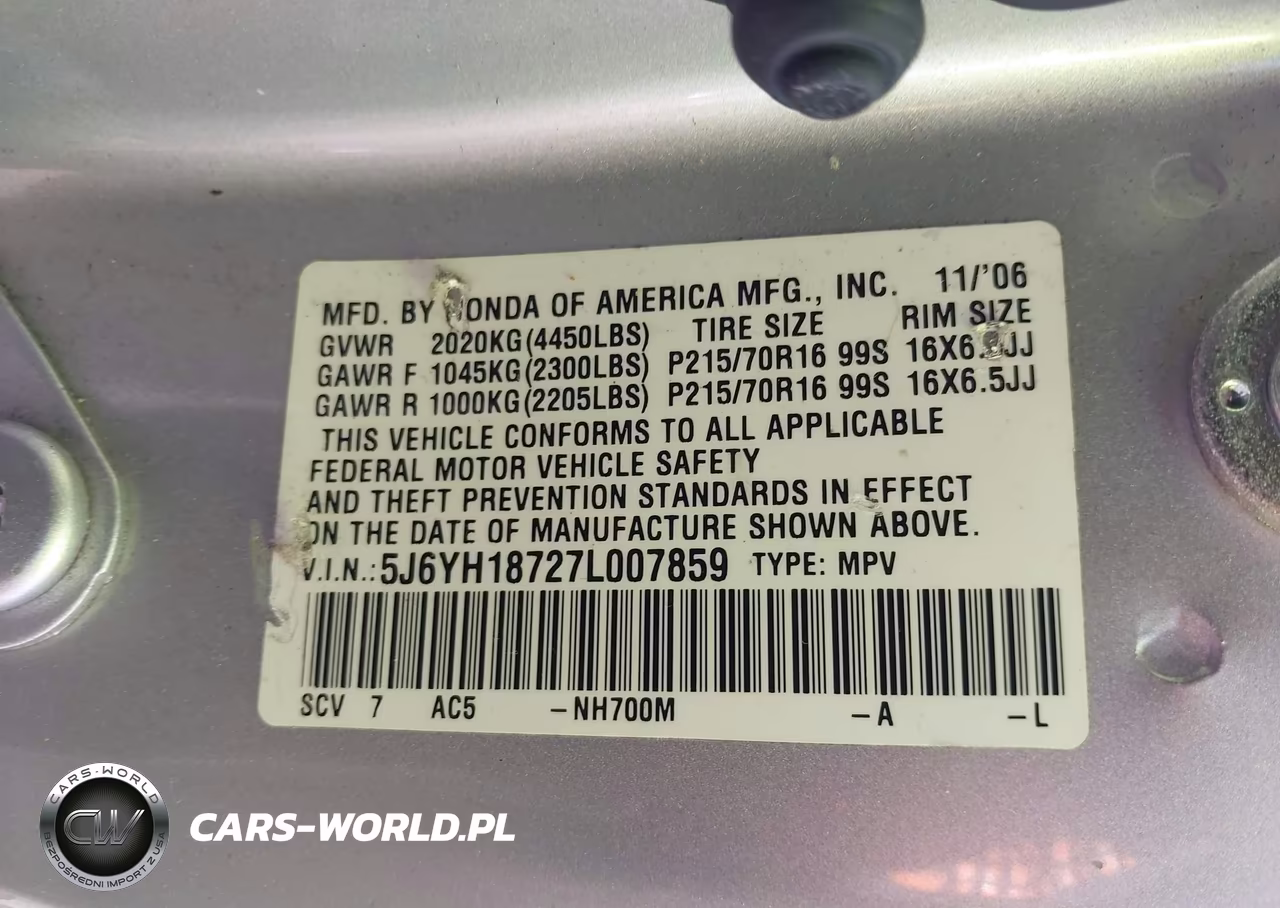 2007 Honda Element Ex VIN:5J6YH18727L007859 - 9