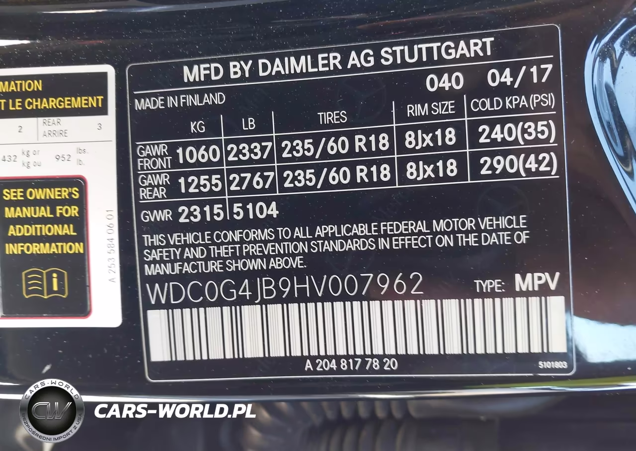 2017 Mercedes-Benz Glc 300 VIN:WDC0G4JB9HV007962 - 9
