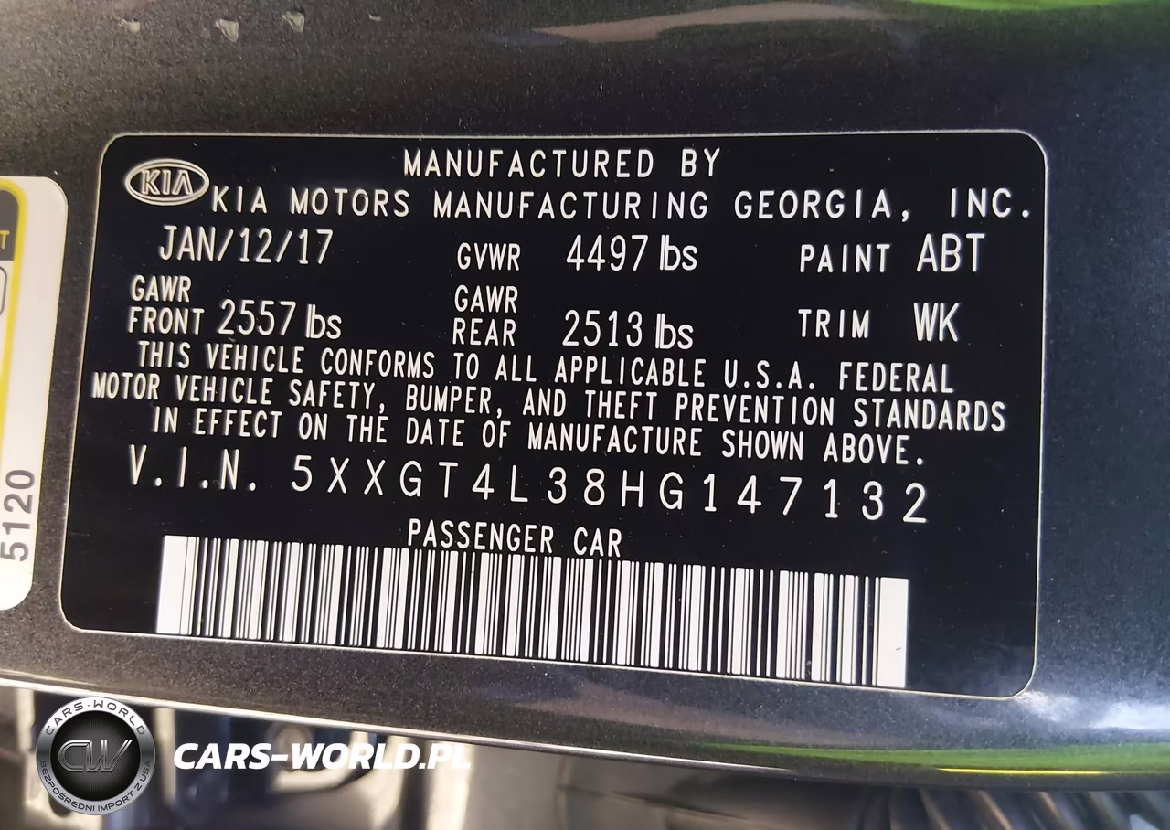 2017 Kia Optima Lx VIN:5XXGT4L38HG147132 - 9