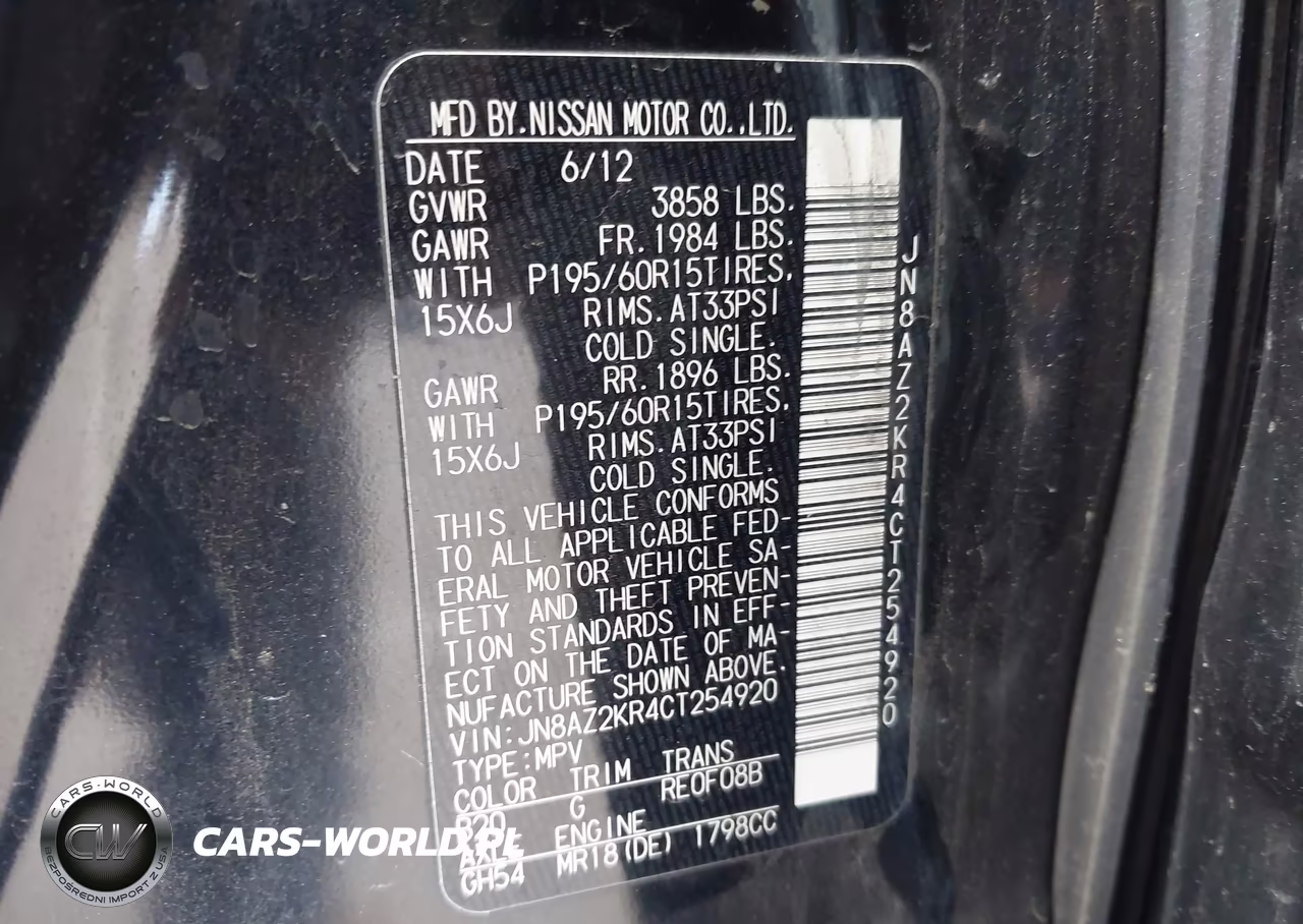 2012 Nissan Cube 1.8 S VIN:JN8AZ2KR4CT254920 - 9
