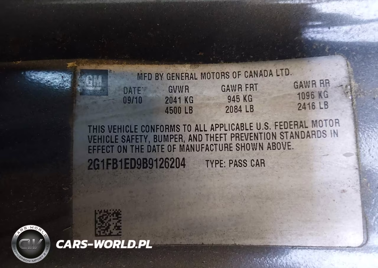 2011 Chevrolet Camaro 1Lt VIN:2G1FB1ED9B9126204 - 9
