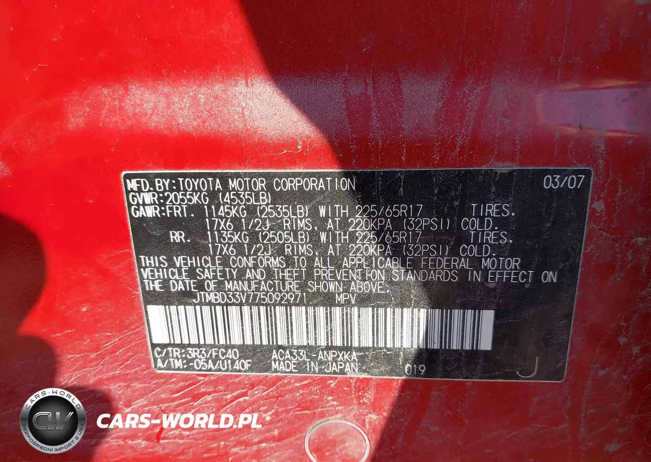 2007 Toyota Rav4 VIN:JTMBD33V775092971 - 9
