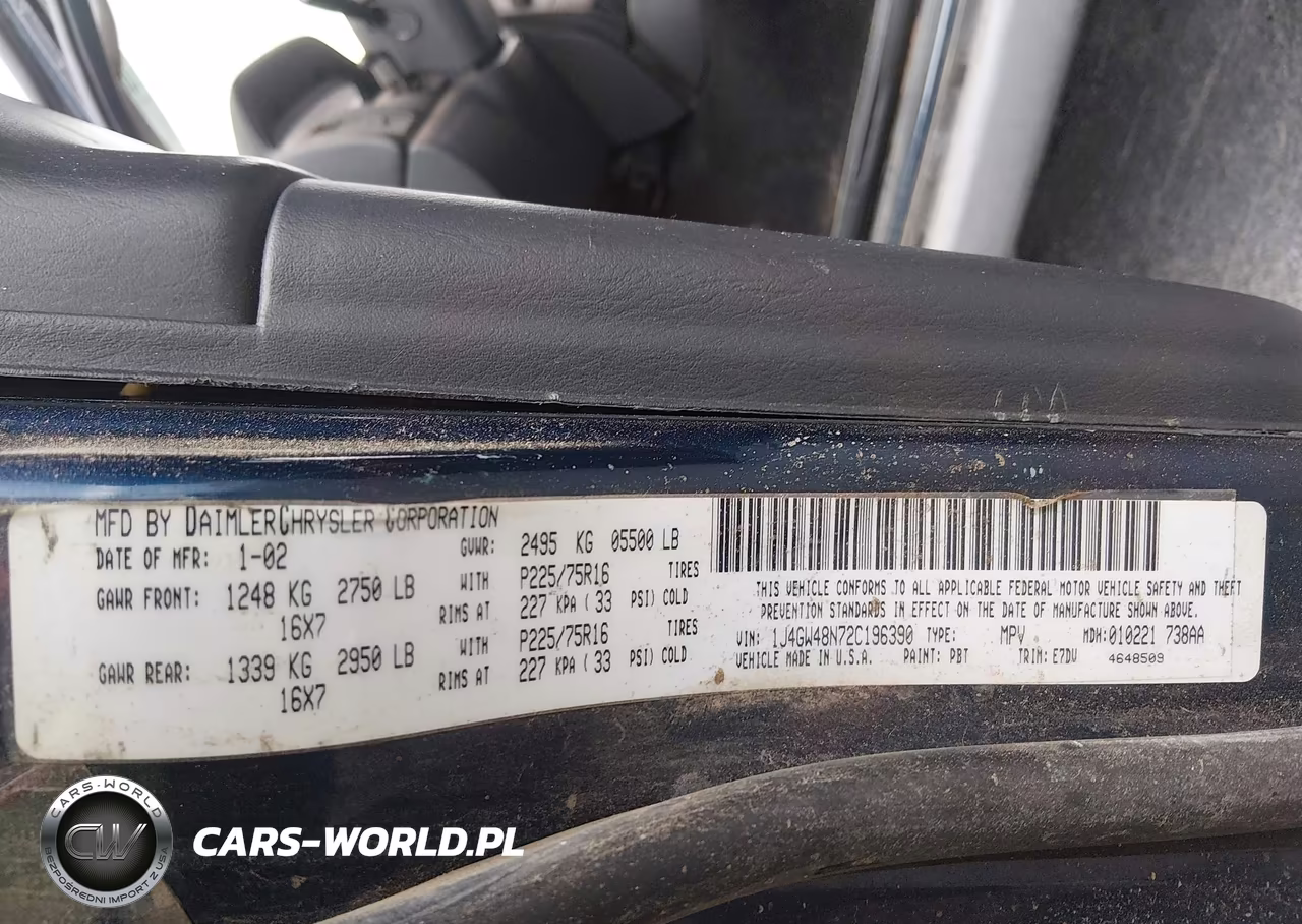 2002 Jeep Grand Cherokee Laredo VIN:1J4GW48N72C196390 - 9