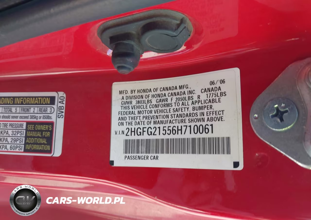 2006 Honda Civic Si VIN:2HGFG21556H710061 - 9