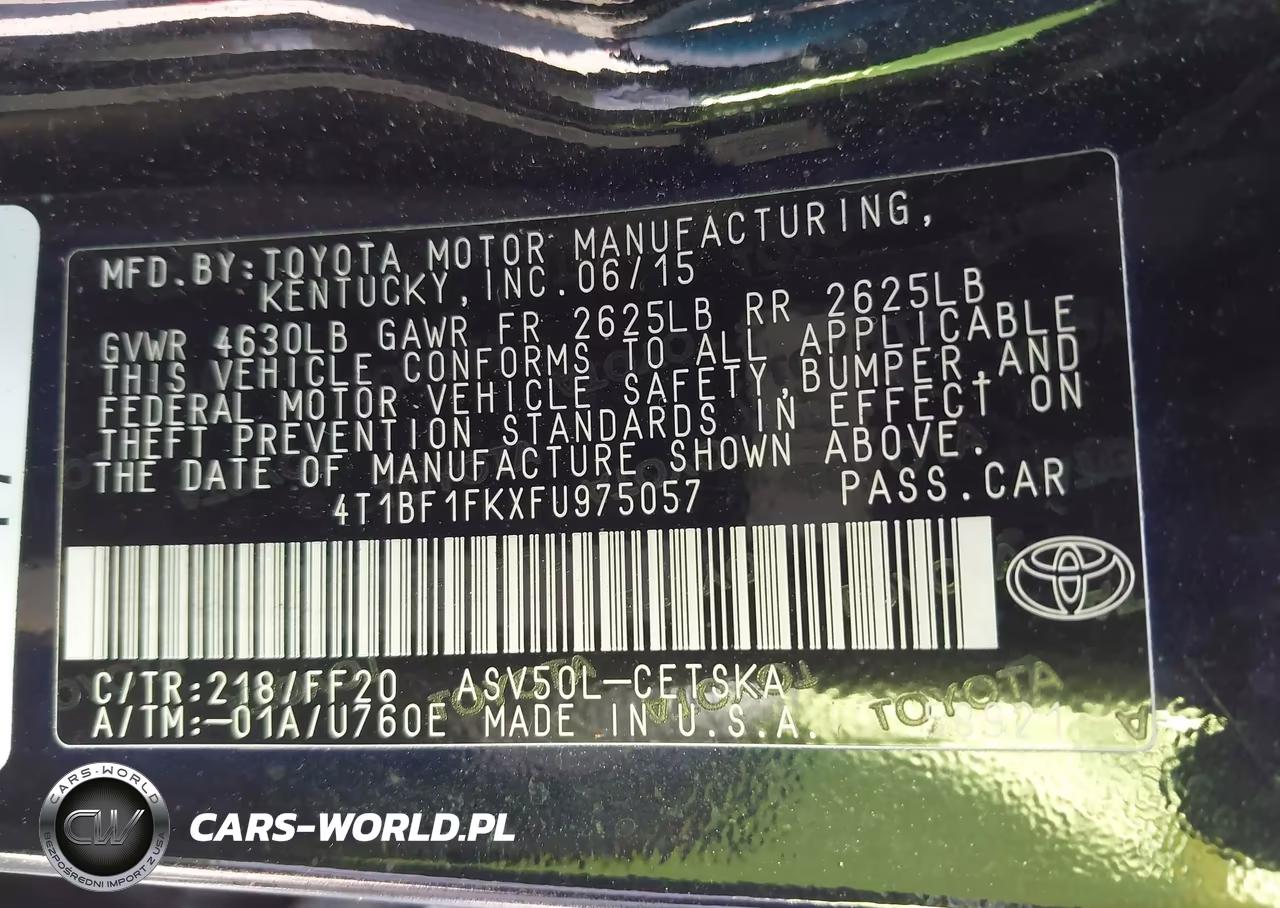 2015 Toyota Camry Se VIN:4T1BF1FKXFU975057 - 9