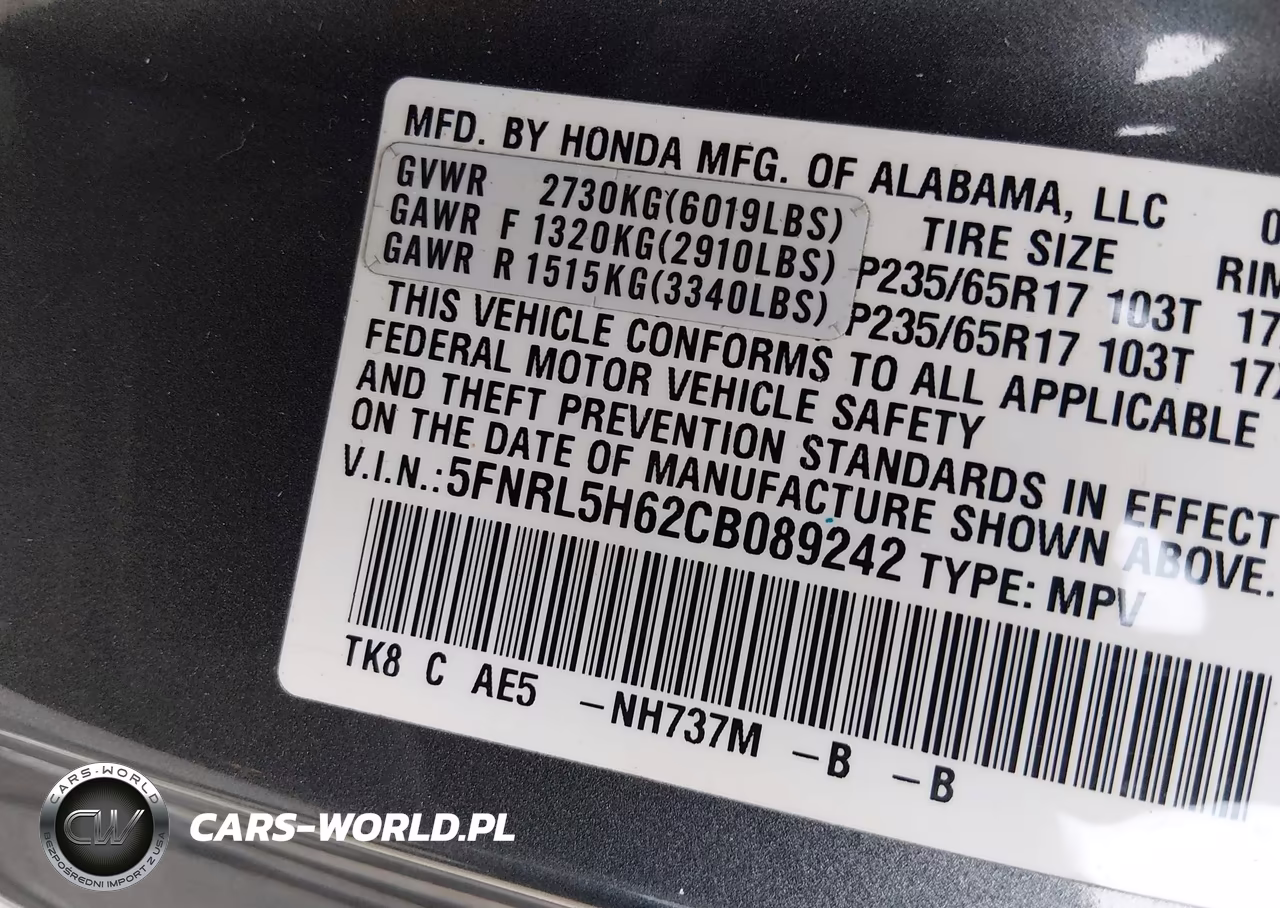 2012 Honda Odyssey Ex-L VIN:5FNRL5H62CB089242 - 9