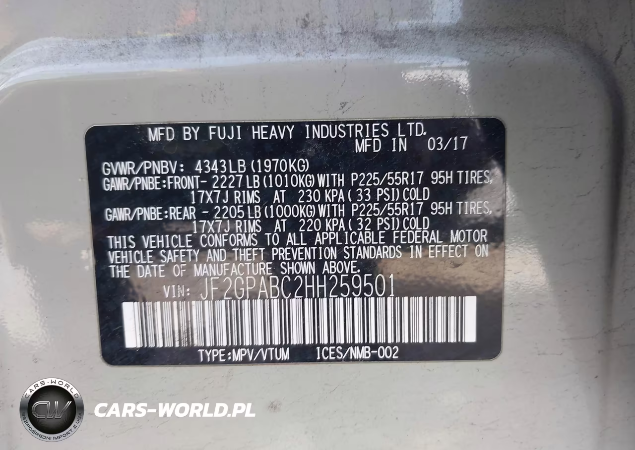 2017 Subaru Crosstrek 2.0I Premium VIN:JF2GPABC2HH259501 - 9