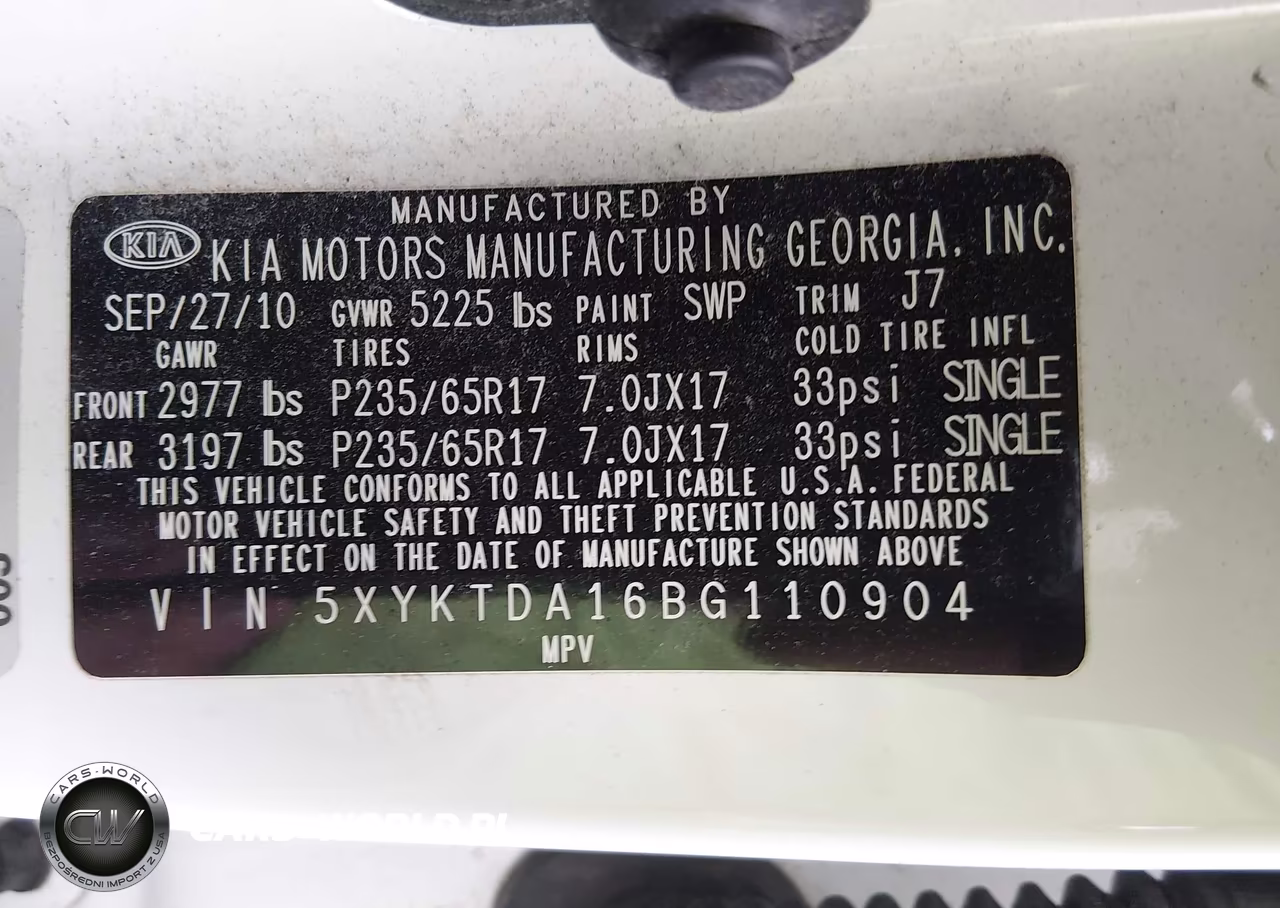 2011 Kia Sorento Lx VIN:5XYKTDA16BG110904 - 9