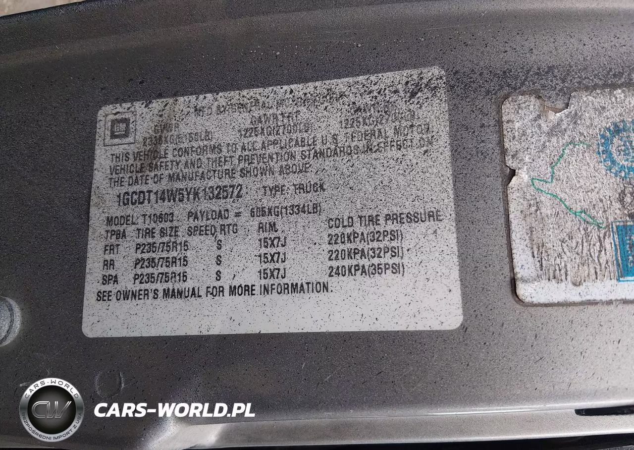 2000 Chevrolet S-10 Ls VIN:1GCDT14W5YK132572 - 8