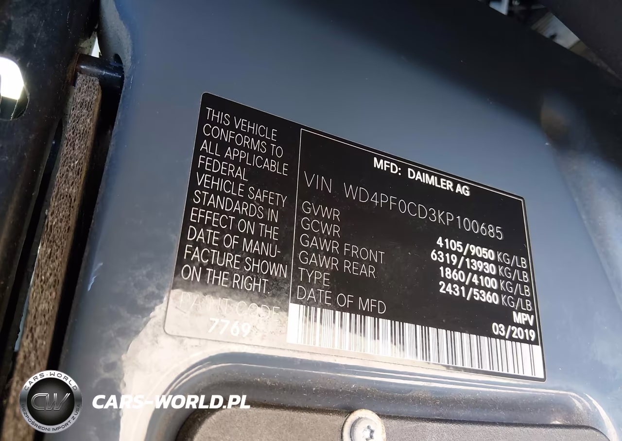 2019 Mercedes-Benz Sprinter 2500 High Roof V6 VIN:WD4PF0CD3KP100685 - 9