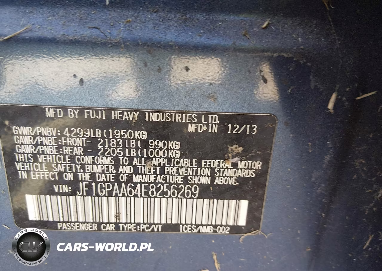 2014 Subaru Impreza 2.0I VIN:JF1GPAA64E8256269 - 9
