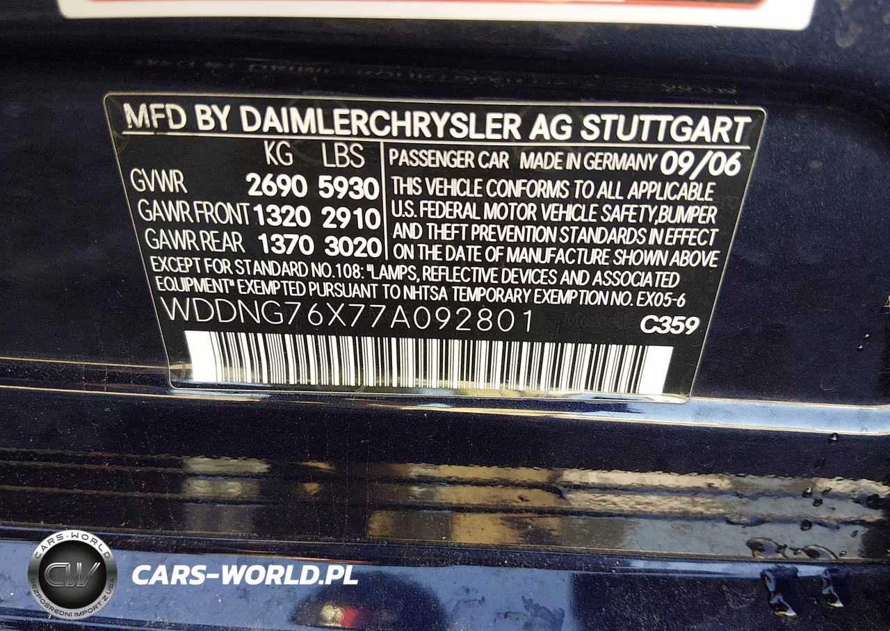 2007 Mercedes-Benz S 600 VIN:WDDNG76X77A092801 - 9