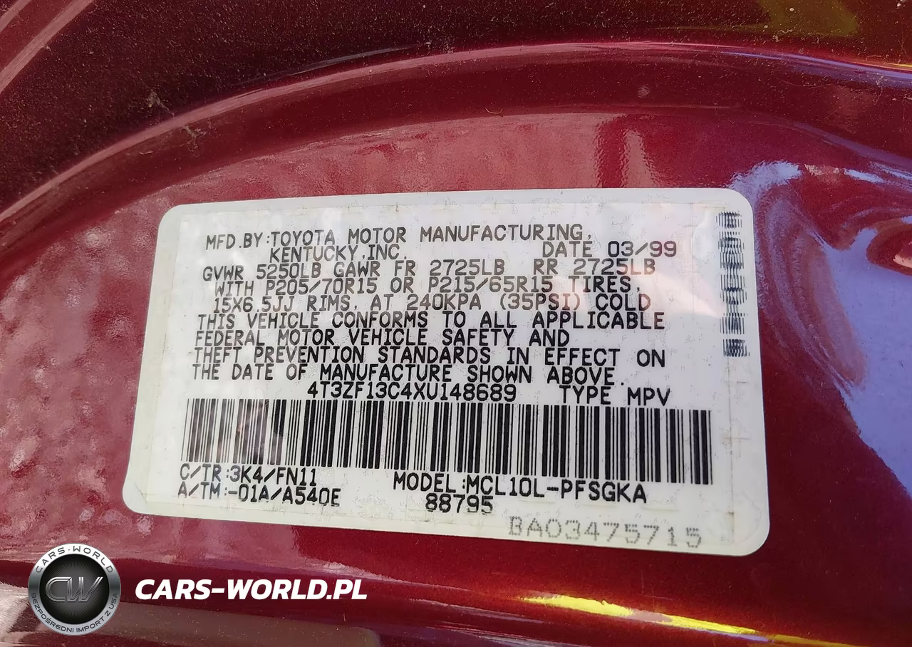1999 Toyota Sienna Le VIN:4T3ZF13C4XU148689 - 9