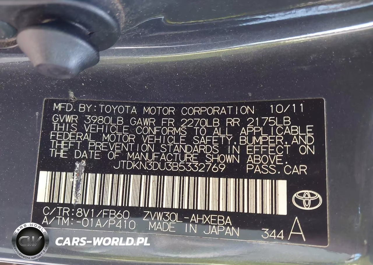 2011 Toyota Prius Two VIN:JTDKN3DU3B5332769 - 9