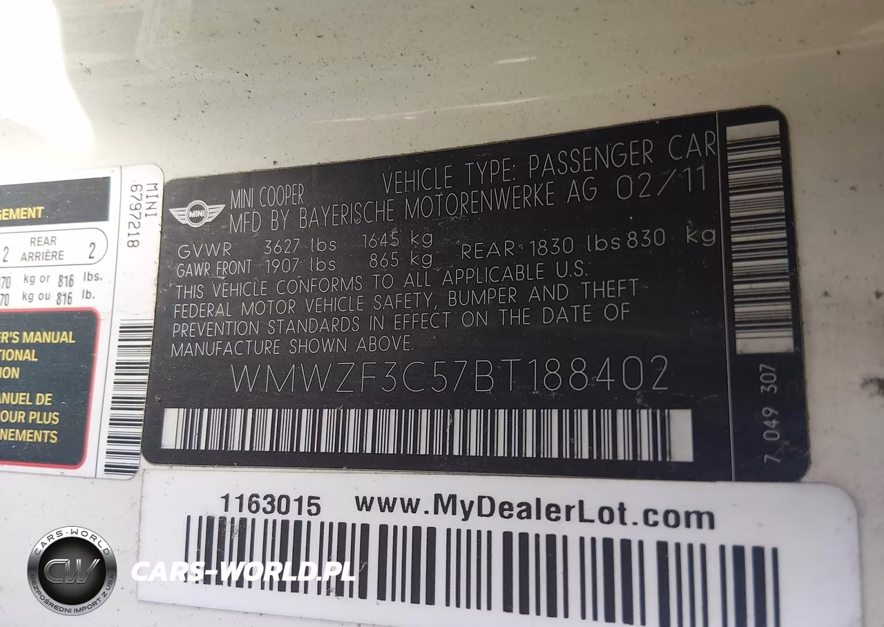2011 Mini Cooper Clubman VIN:WMWZF3C57BT188402 - 9