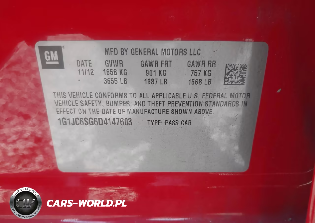 2013 Chevrolet Sonic Lt Auto VIN:1G1JC6SG6D4147603 - 9