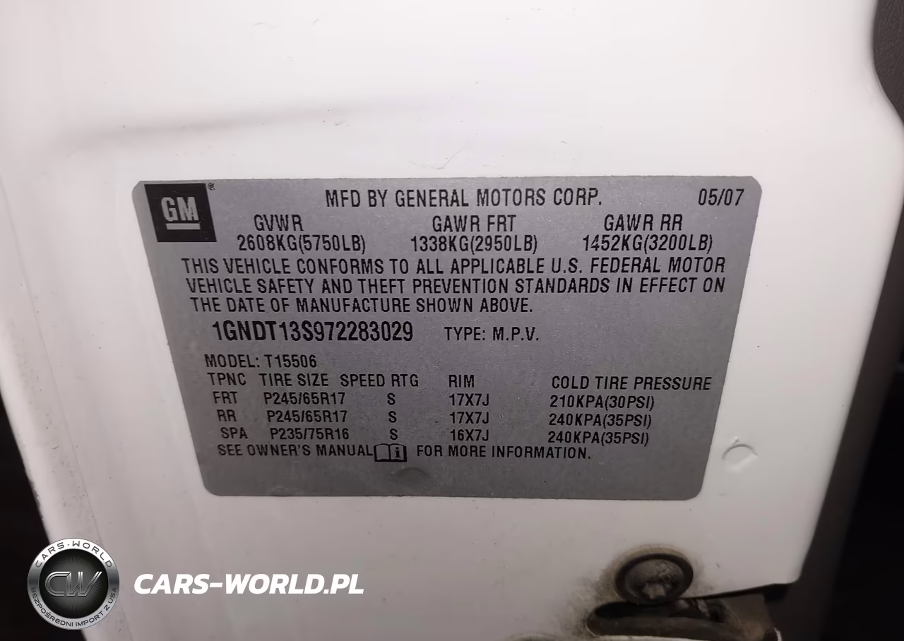 2007 Chevrolet Trailblazer Lt VIN:1GNDT13S972283029 - 9