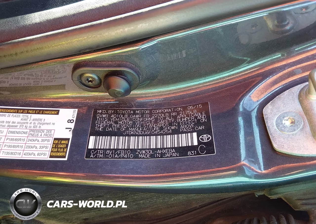 2015 Toyota Prius Three VIN:JTDKN3DU6F0454254 - 9