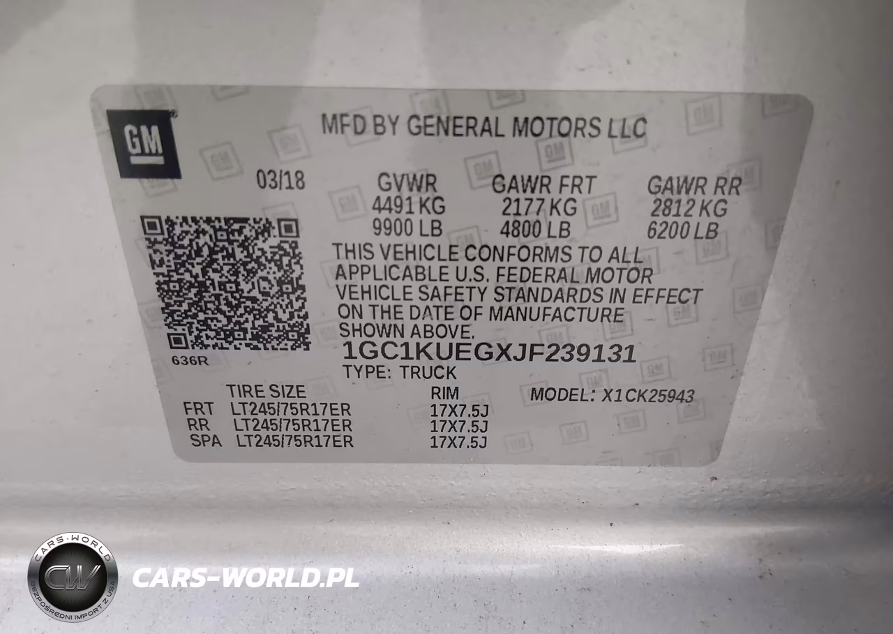 2018 Chevrolet Silverado 2500Hd Wt VIN:1GC1KUEGXJF239131 - 9