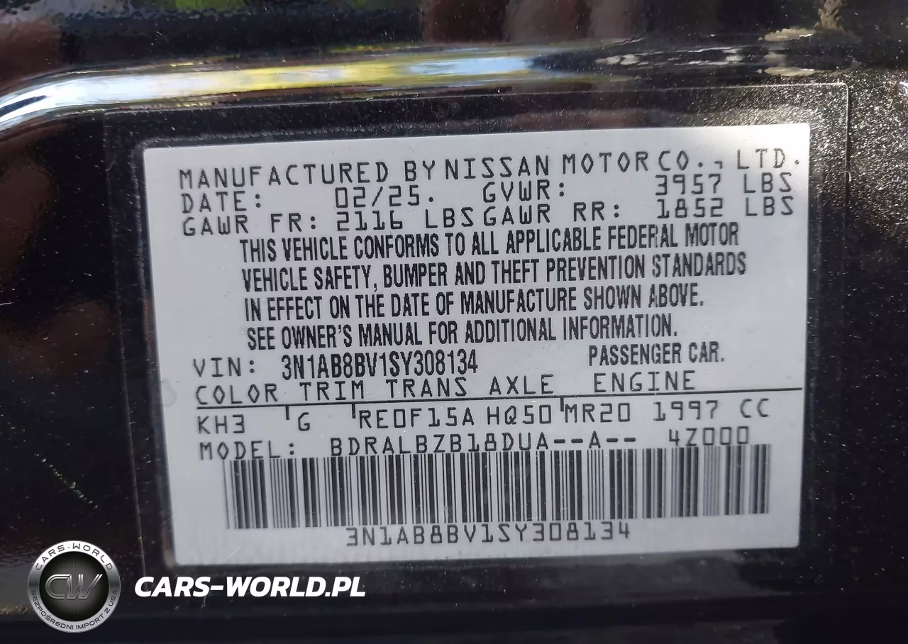 2025 Nissan Sentra S VIN:3N1AB8BV1SY308134 - 9