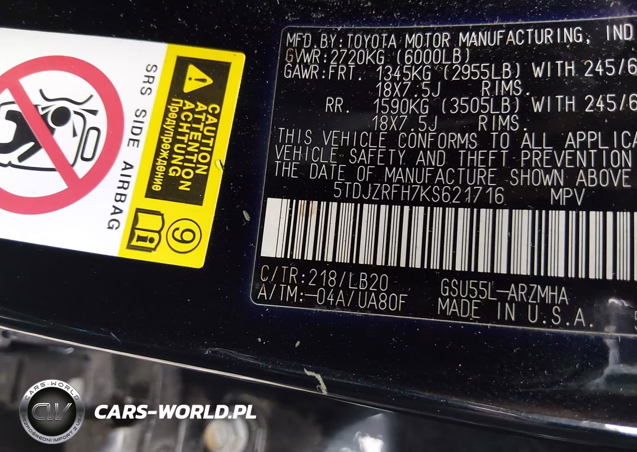 2019 Toyota Highlander Xle VIN:5TDJZRFH7KS621716 - 9