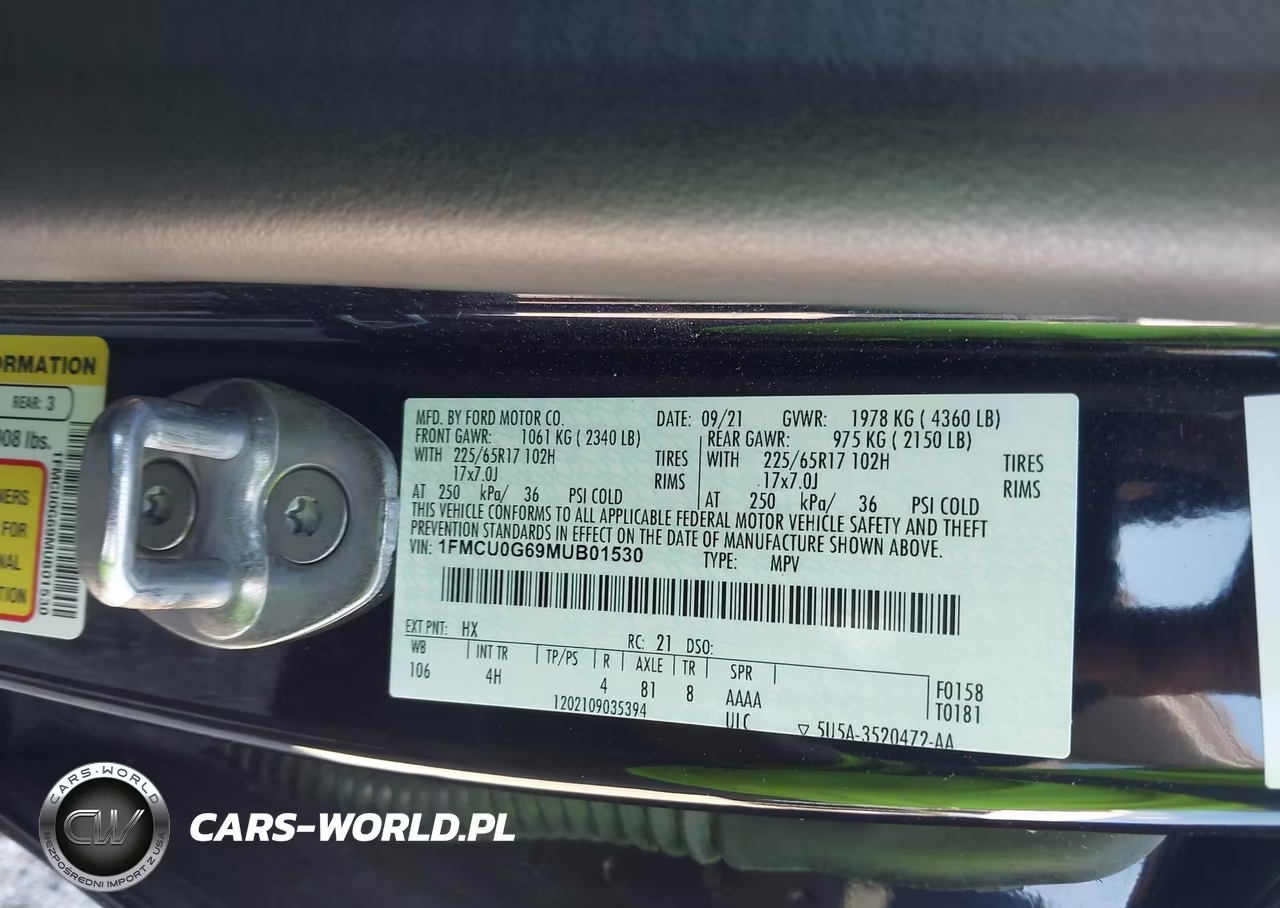 2021 Ford Escape Se VIN:1FMCU0G69MUB01530 - 9