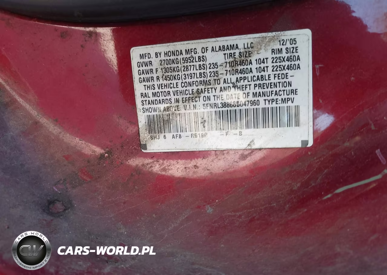 2006 Honda Odyssey Touring VIN:5FNRL38866B047960 - 9
