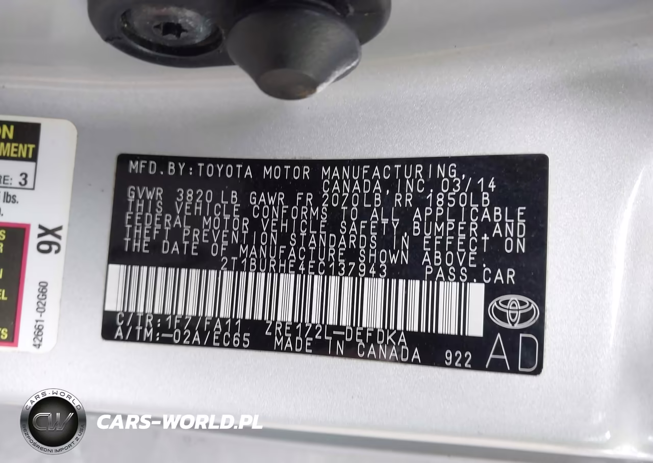2014 Toyota Corolla L VIN:2T1BURHE4EC137943 - 9