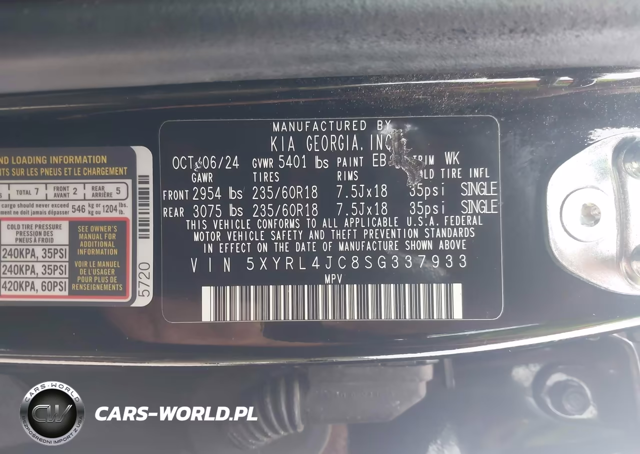 2025 Kia Sorento S VIN:5XYRL4JC8SG337933 - 9