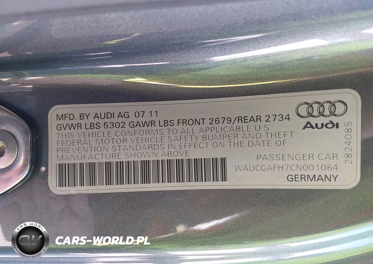 2012 Audi S5 3.0 Premium Plus VIN:WAUCGAFH7CN001064 - 9