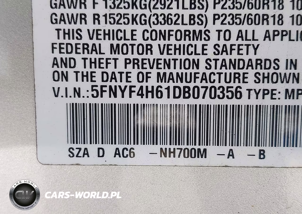 2013 Honda Pilot Ex-L VIN:5FNYF4H61DB070356 - 9