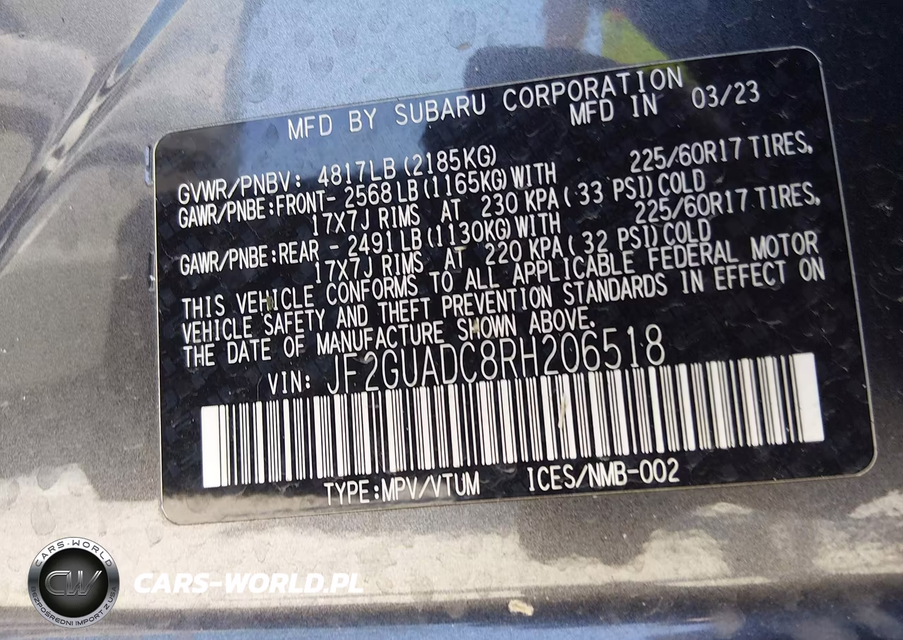 2024 Subaru Crosstrek Premium VIN:JF2GUADC8RH206518 - 9