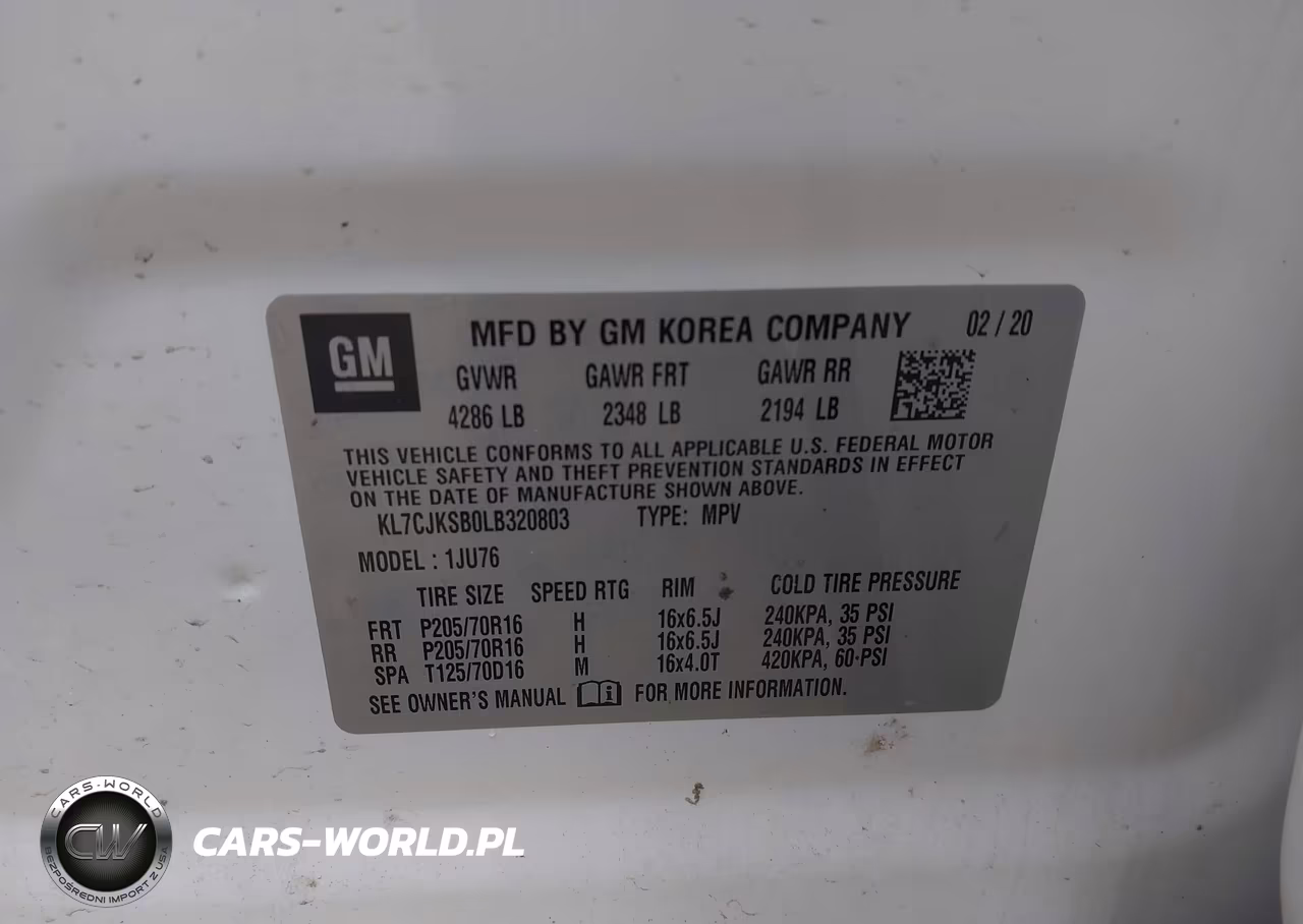 2020 Chevrolet Trax Fwd Ls VIN:KL7CJKSB0LB320803 - 9