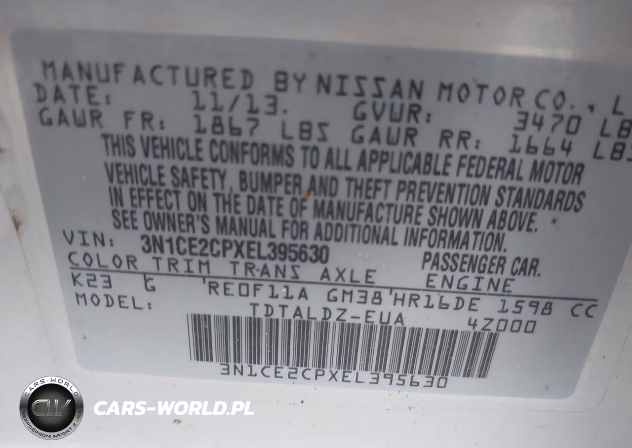 2014 Nissan Versa Note Sv VIN:3N1CE2CPXEL395630 - 9