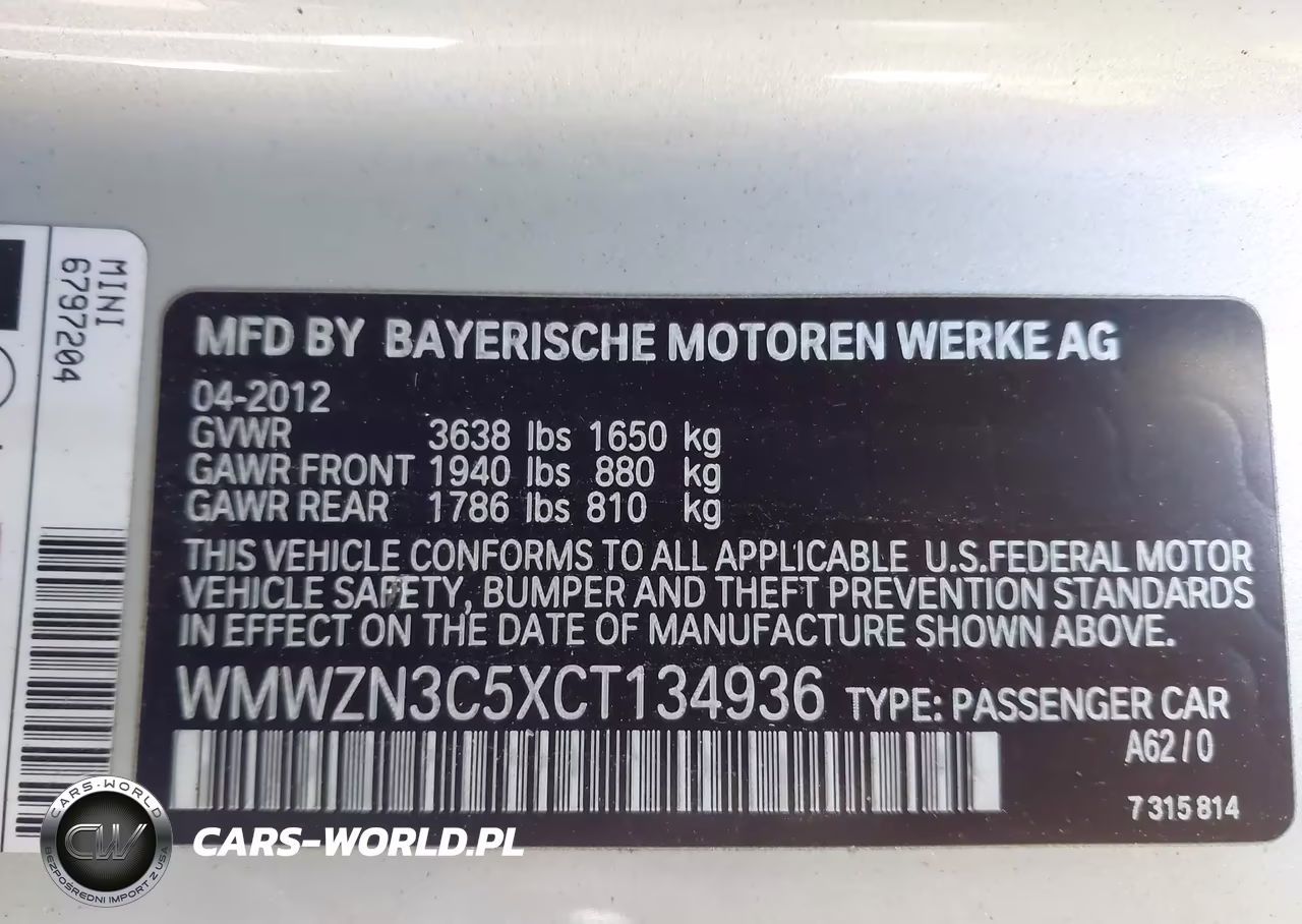2012 Mini Cooper VIN:WMWZN3C5XCT134936 - 9