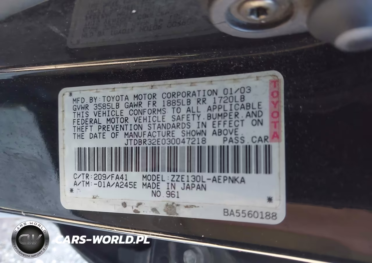 2003 Toyota Corolla Le VIN:JTDBR32E030047218 - 9
