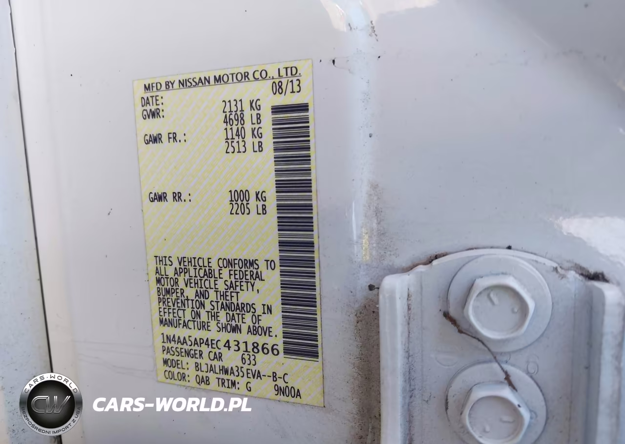 2014 Nissan Maxima 3.5 Sv VIN:1N4AA5AP4EC431866 - 9