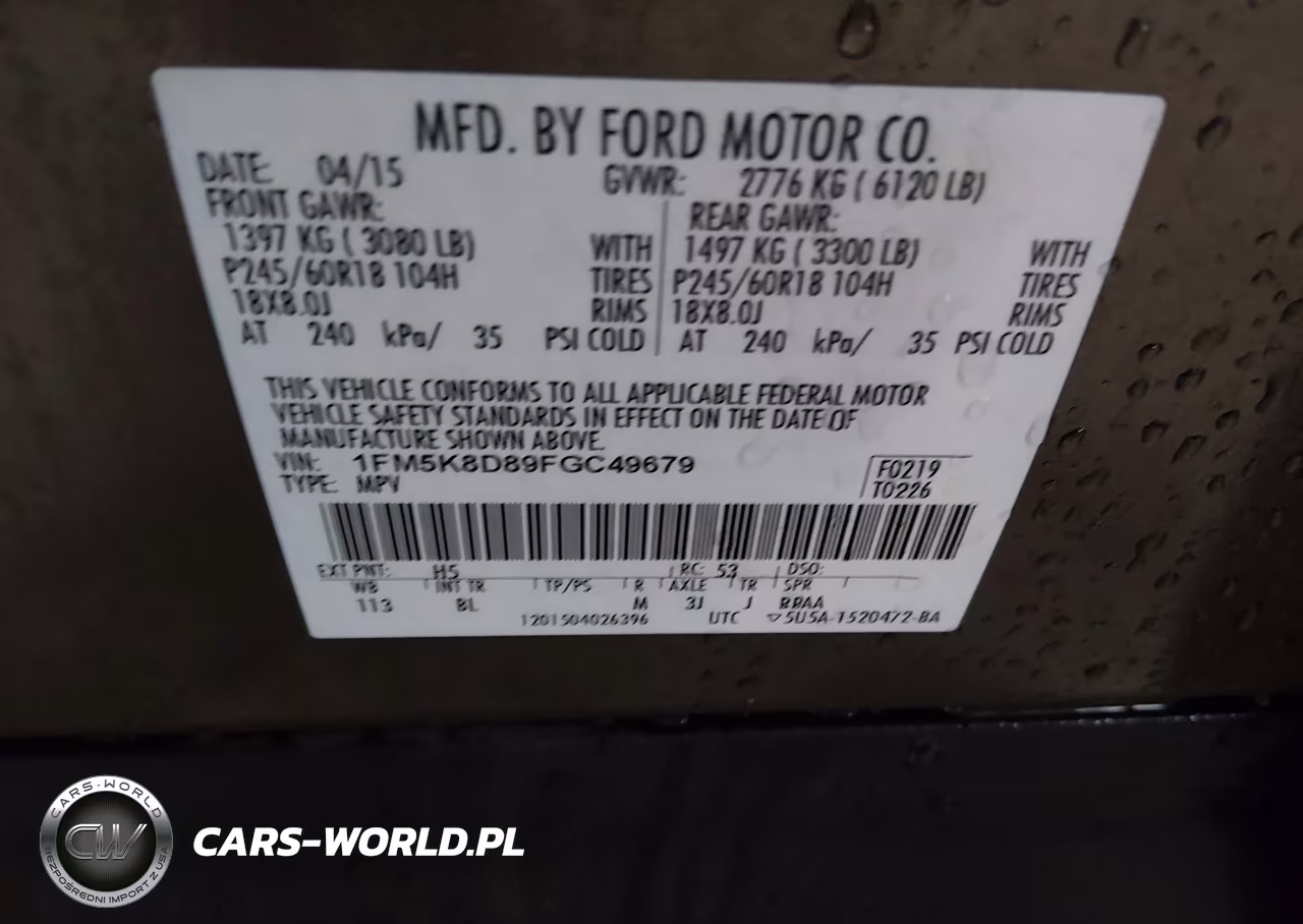 2015 Ford Explorer Xlt VIN:1FM5K8D89FGC49679 - 9