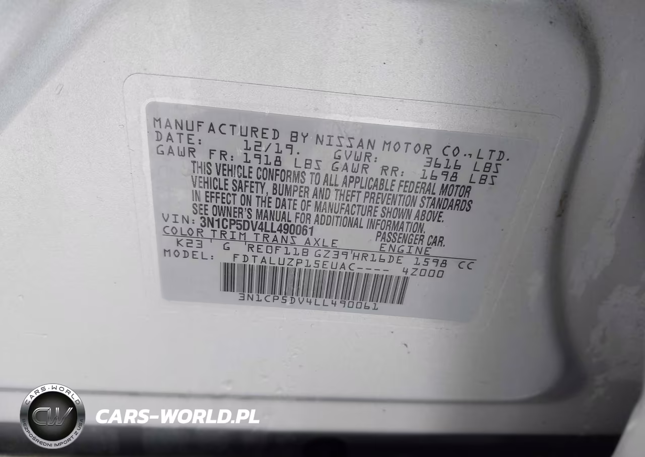 2020 Nissan Kicks Sr Xtronic Cvt VIN:3N1CP5DV4LL490061 - 9