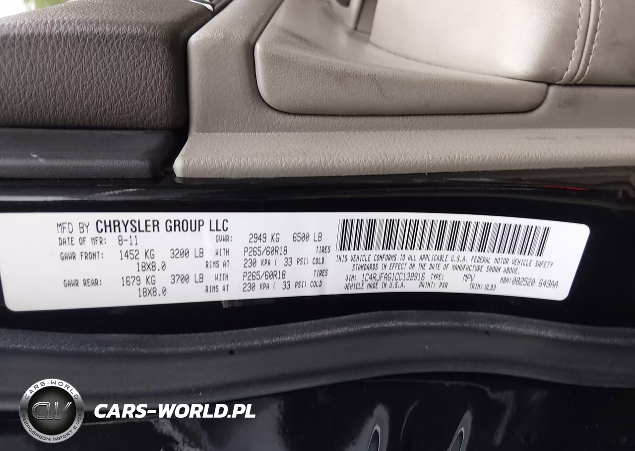 2012 Jeep Grand Cherokee Laredo VIN:1C4RJFAG1CC139916 - 9