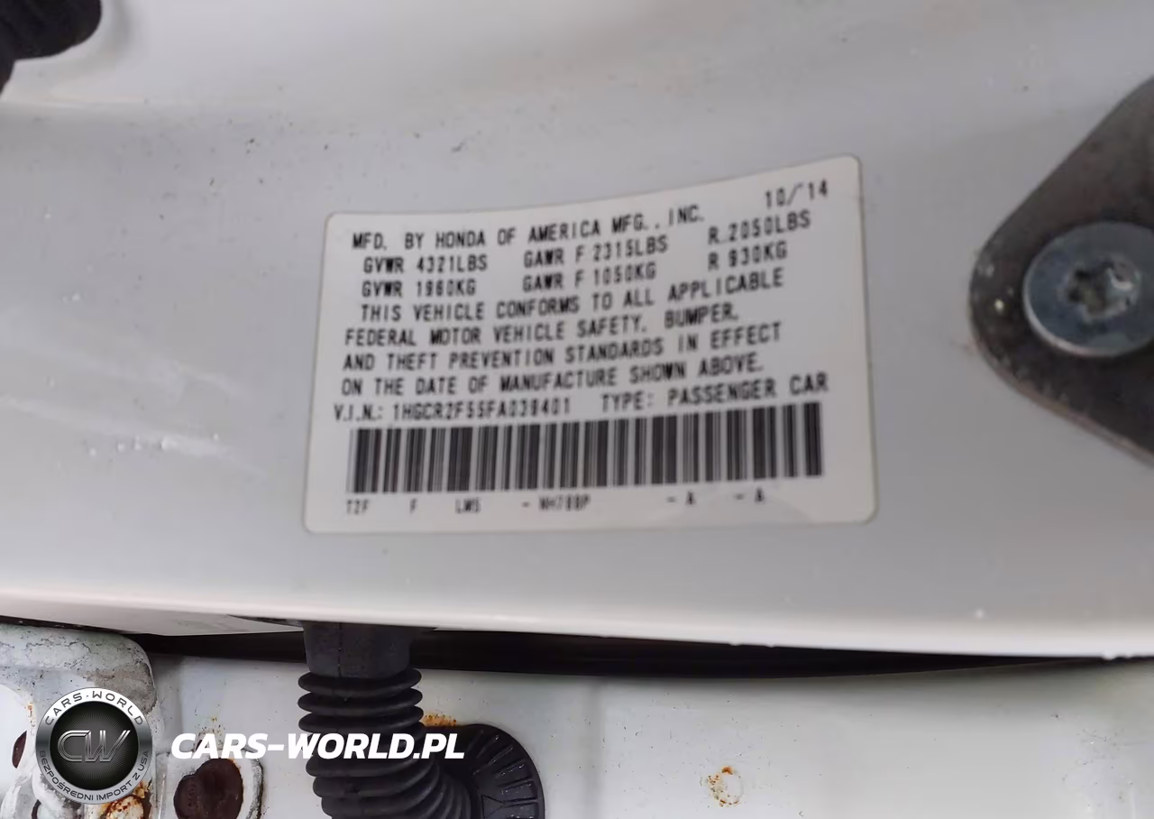 2015 Honda Accord Sport VIN:1HGCR2F55FA039401 - 9