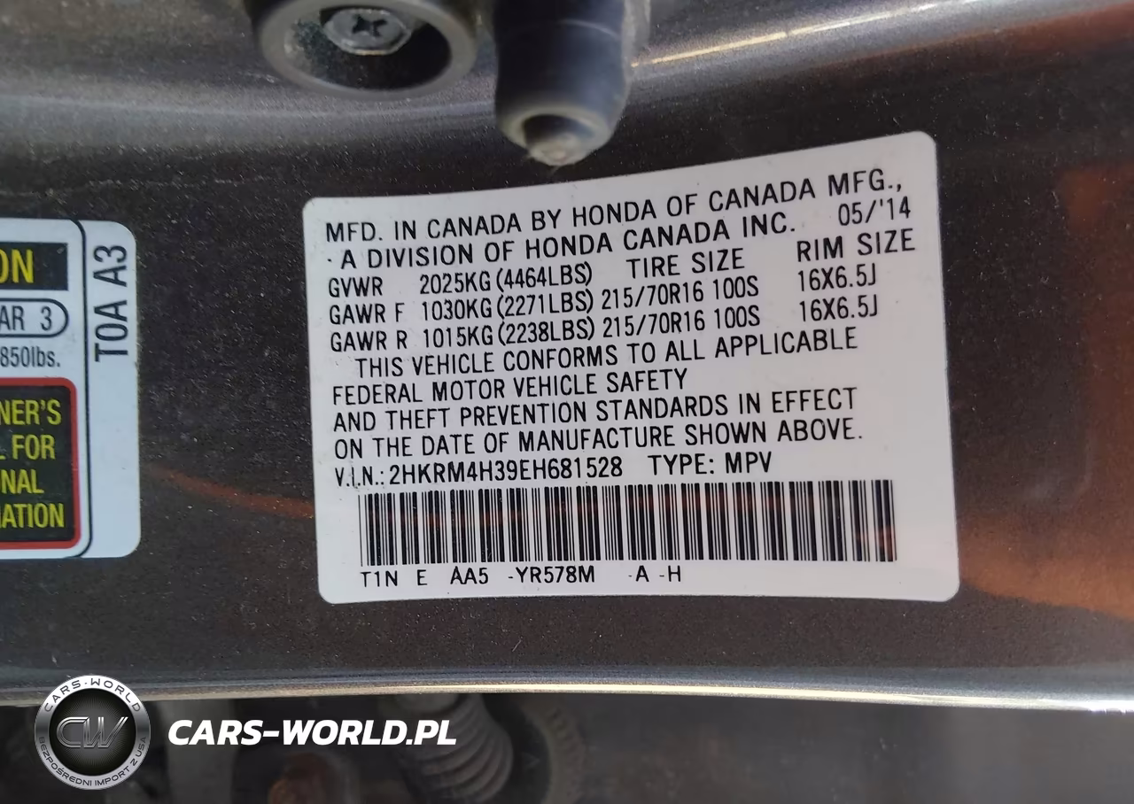 2014 Honda Cr-V Lx VIN:2HKRM4H39EH681528 - 9