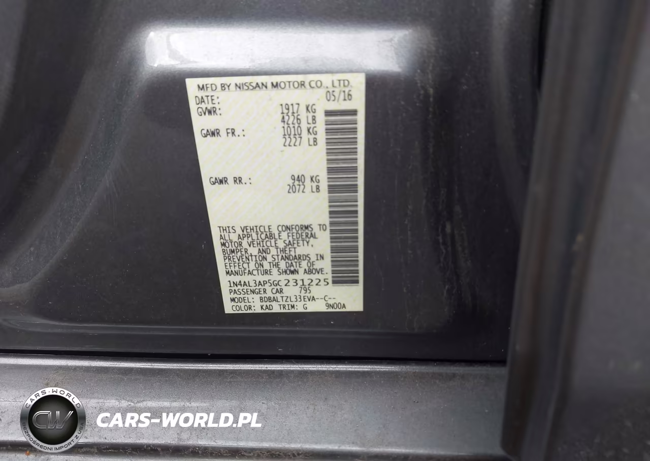 2016 Nissan Altima 2.5 Sl VIN:1N4AL3AP5GC231225 - 9
