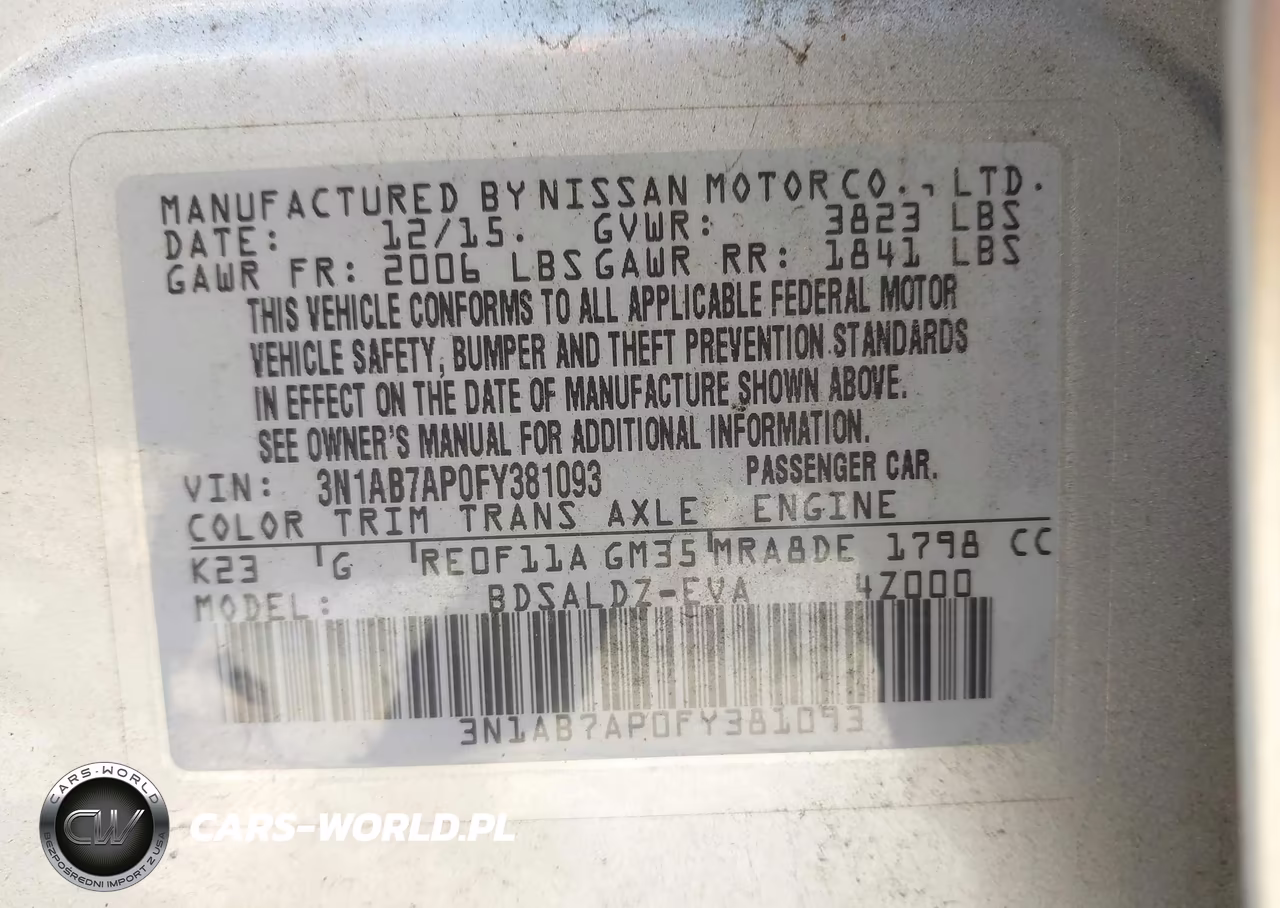 2015 Nissan Sentra Sv VIN:3N1AB7AP0FY381093 - 9