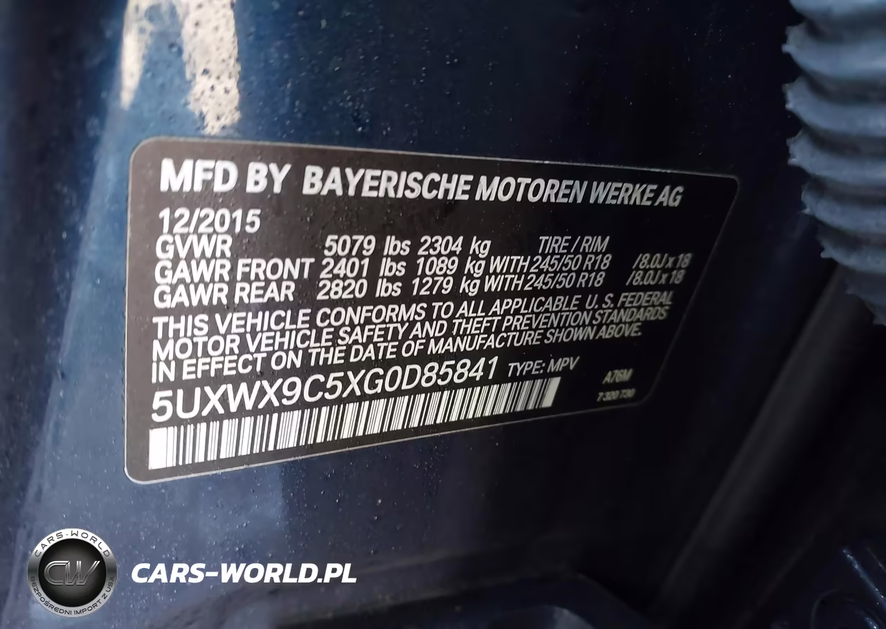 2016 BMW X3 xDrive28I VIN:5UXWX9C5XG0D85841 - 9