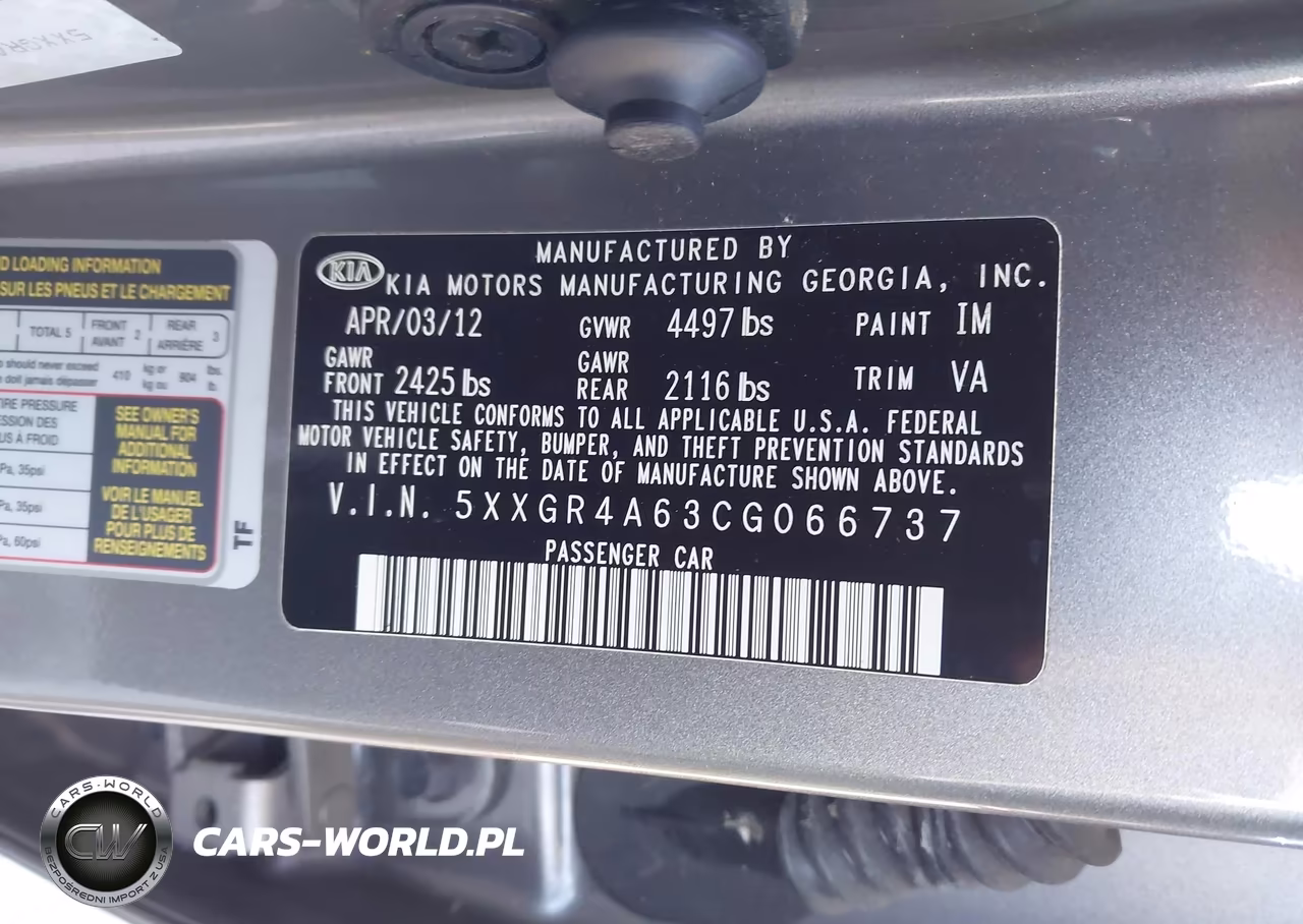 2012 Kia Optima Sx VIN:5XXGR4A63CG066737 - 9