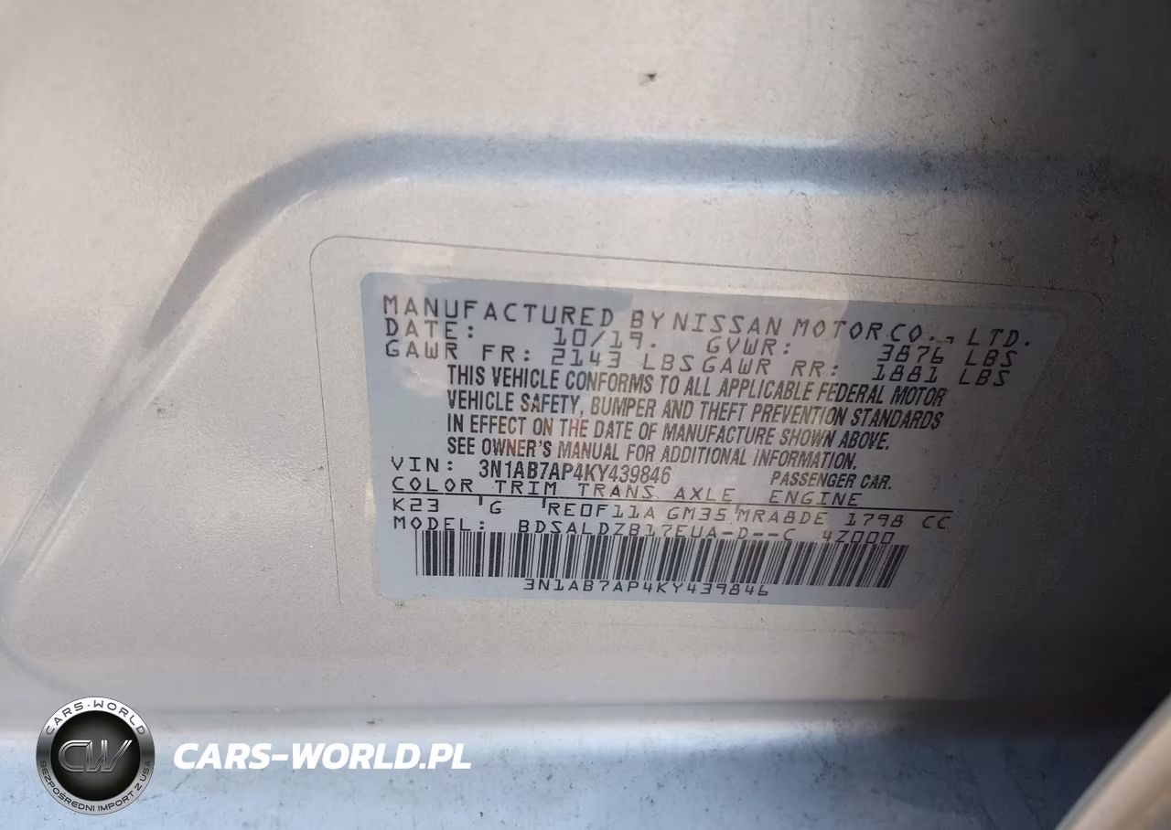 2019 Nissan Sentra Sv VIN:3N1AB7AP4KY439846 - 9