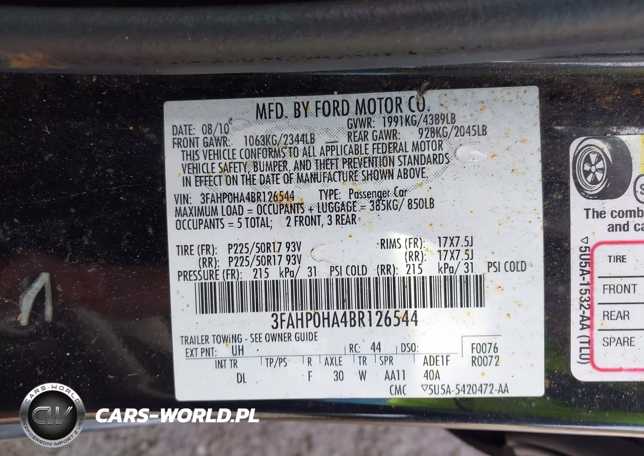 2011 Ford Fusion Se VIN:3FAHP0HA4BR126544 - 9