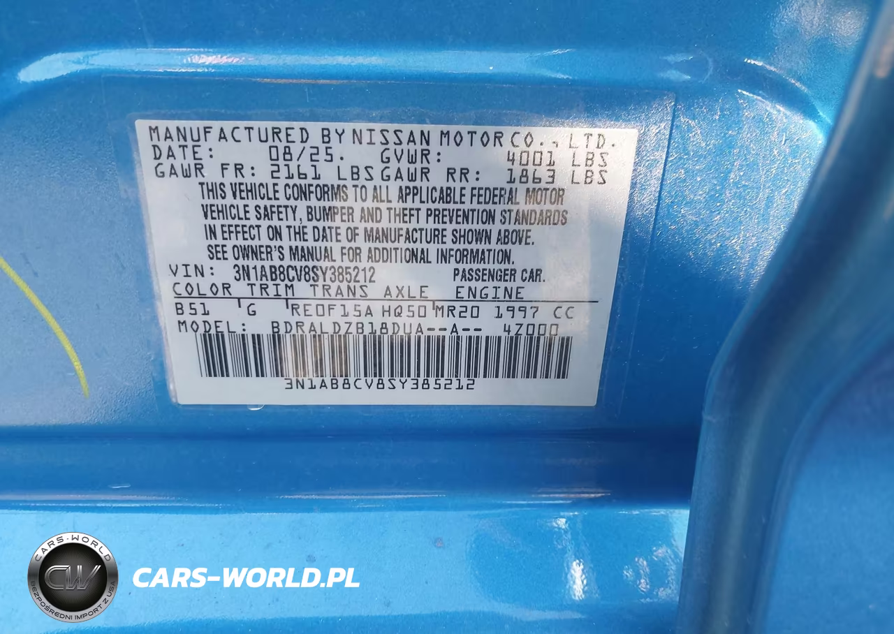 2025 Nissan Sentra Sv VIN:3N1AB8CV8SY385212 - 9