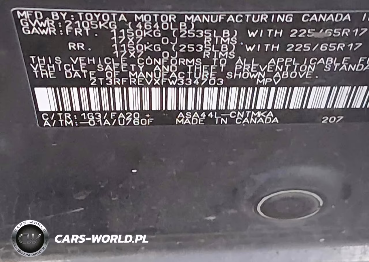 2015 Toyota Rav4 Xle VIN:2T3RFREVXFW334703 - 9